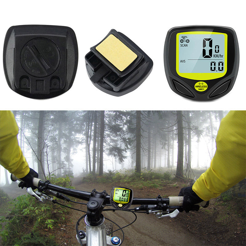 Ciclocomputer vitezometru wireless pentru bicicleta, 14 functii, negru