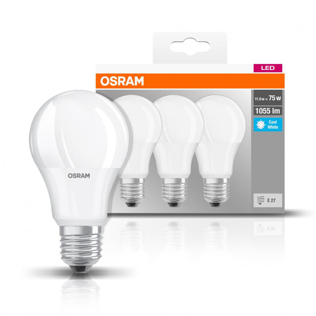 Set 3 BEC LED Osram, soclu E27, putere 10 W, forma clasic, lumina alb, alimentare 220 - 240 V, "000004058075819573"