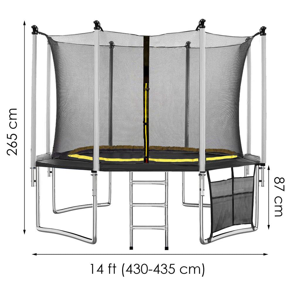 Trambulina Black, cu scara si plasa de protectie interioara, 430 cm, 200kg