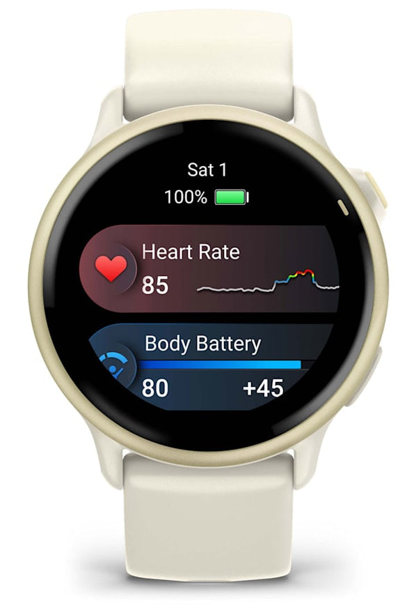 Ceas Garmin vivoactive 6 Bone/Lunar Gold "010-02985-01"