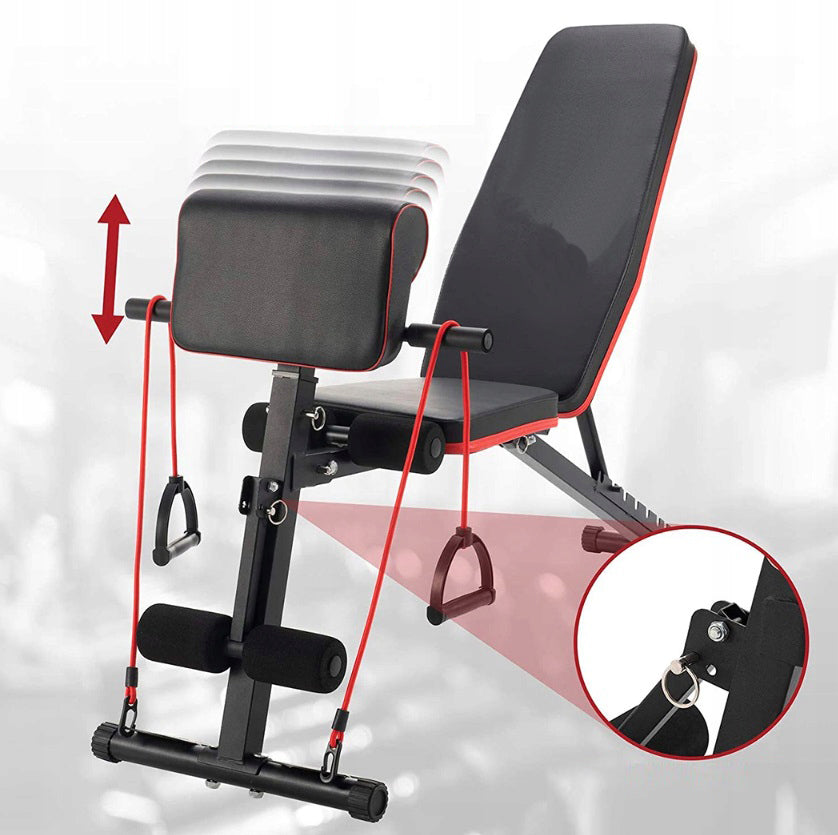 Banca multifunctionala antrenament fitness, spatar reglabil 7 trepte, sarcina maxima 150 kg