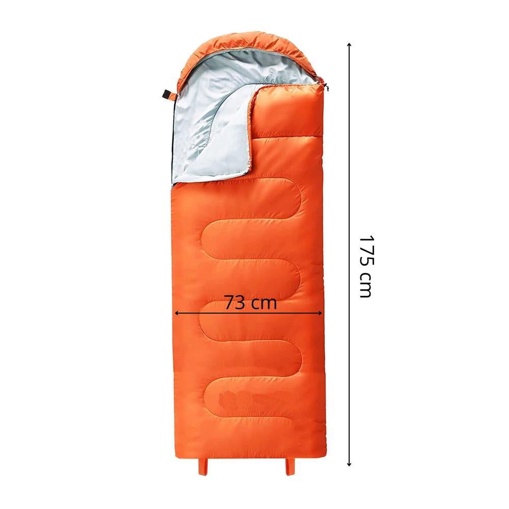 Sac de dormit tip mumie, cu geanta de transport, 175x73cm, 8-20grade, portocaliu