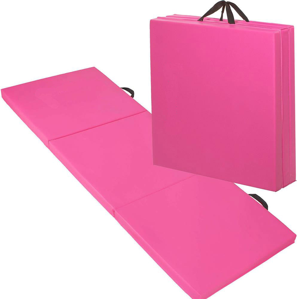 Saltea fitness groasa pentru antrenamente gimnastica, pliabila, 180x60x5cm, roz
