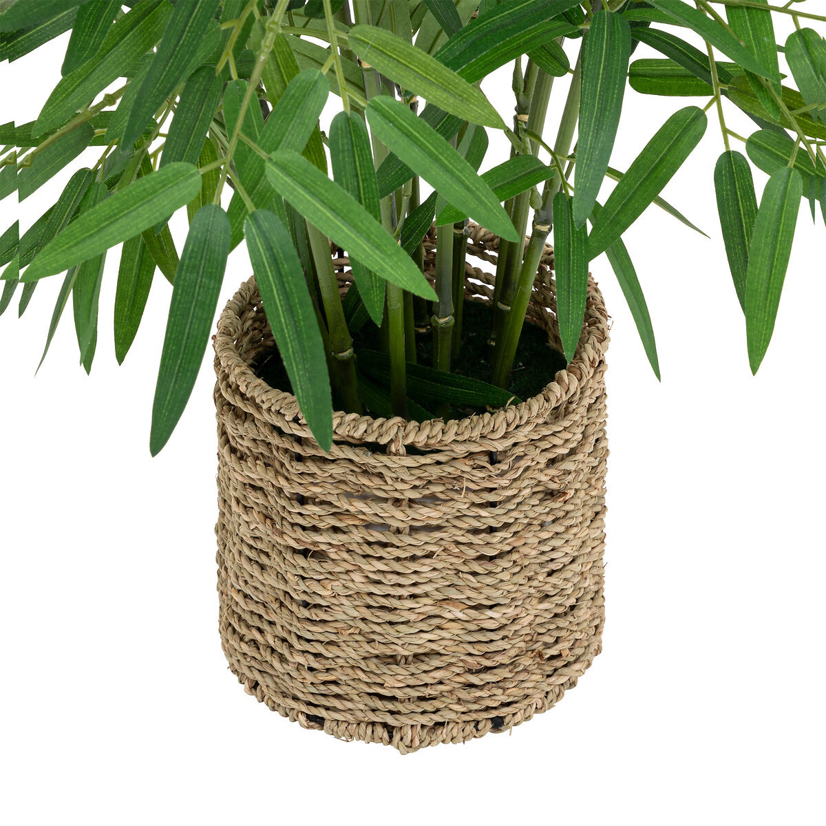 Bambus artificial Atmosphera cu ghiveci din material natural, 100 cm, verde