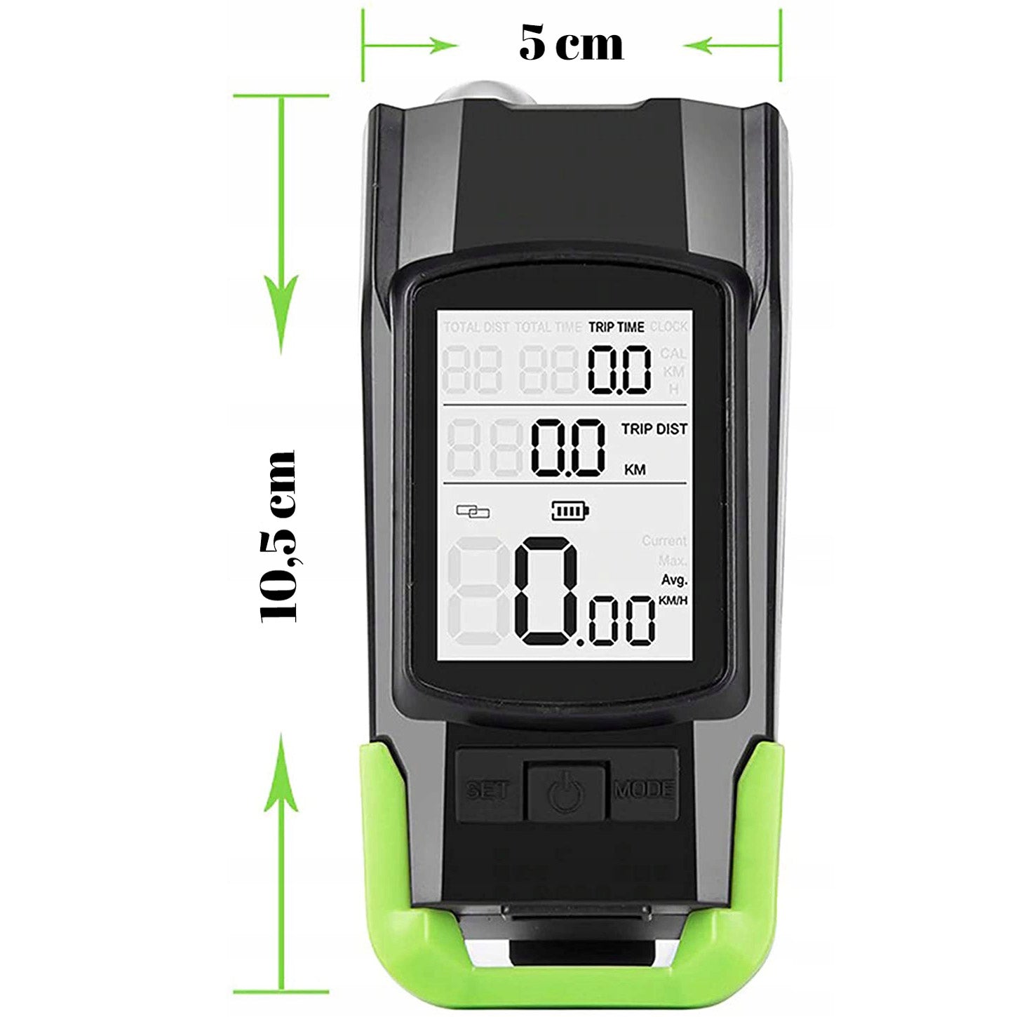Far bicicleta 3 in 1, 2x LED 5 Wati, claxon, vitezometru, distanta, acumulator 4000mAh, USB, rezistent la apa