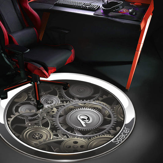 Covor pentru scaun gaming SPACER, protectie parchet, cauciuc si material textil, 1200 x 3mm, rotund, CLOCK 46501467 "SPFP-CLOCK-120"