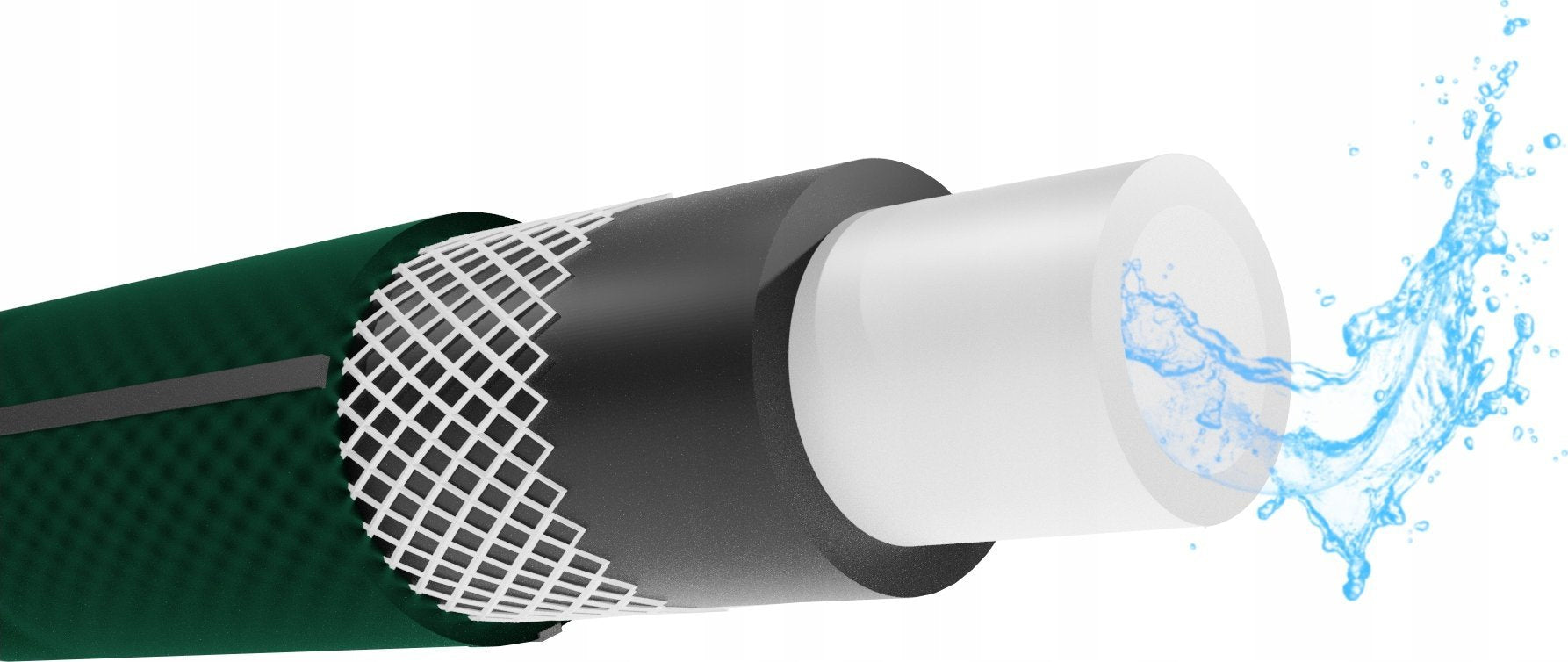 Furtun gradina armat Premium, 3/4" diametru, 30 m, protectie UV, 8 bar presiune, 4 straturi, verde