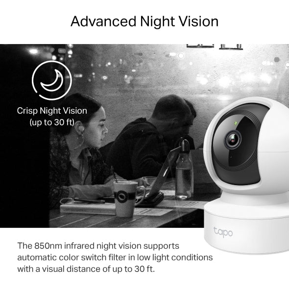 CAMERA IP TP-LINK, wireless + 1 × 100 Mbps RJ45 Port, cube, pt. interior, dist. IR 9 m, tip lentila fixa 4 mm, 2K 3MP (2304 x 1296 px), microfon, carcasa plastic, slot SD card, "Tapo C212"