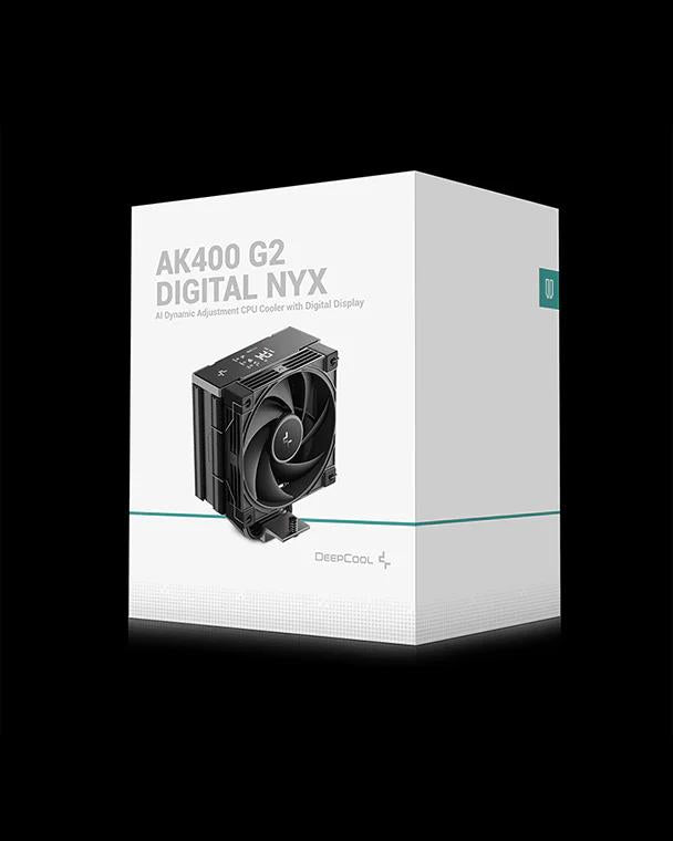 COOLER DeepCool "AK400 G2 DIGITAL NYX" skt. Intel si AMD, racire cu aer, vent. 120mm, 2000 rpm, 4 heatpipies, inaltime 156mm, top cover digital, negru,"R-AK400G2-BKNNMN-GJD-1"