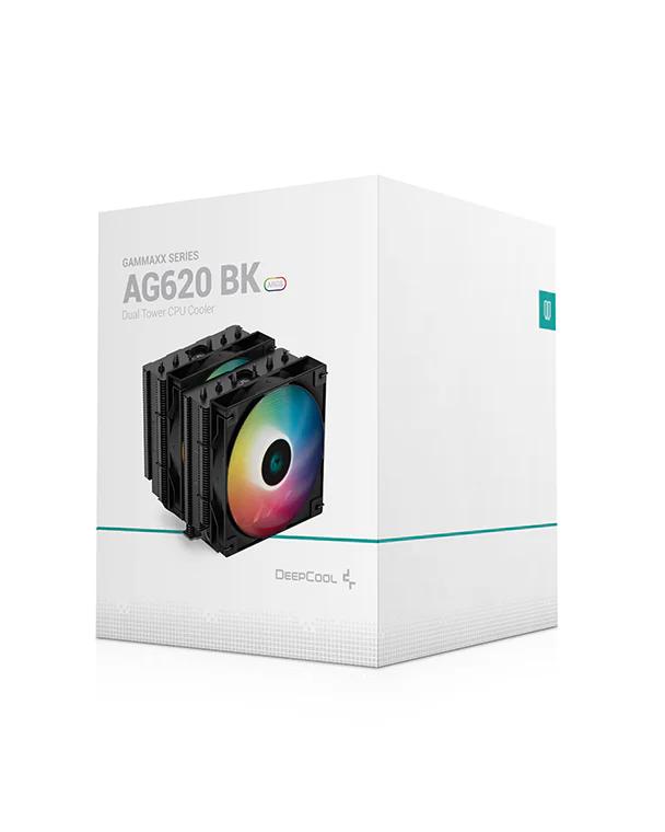 COOLER DeepCool "AG620 BK ARGB V2" skt. Intel si AMD, racire cu aer, vent. 2 x 120mm, 300 - 1950 rpm, 6 heatpipes, inaltime 161mm, RGB adresabil,"R-AG620-BKAMMN-GJD"