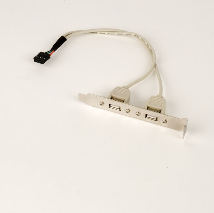 CABLU USB GEMBIRD splitter, USB 2.0 (T) la 2 x USB 2.0 (M), 25cm, transfera 1 USB din interior PC, pe bracket exterior, "CCUSBRECEPTACLE"