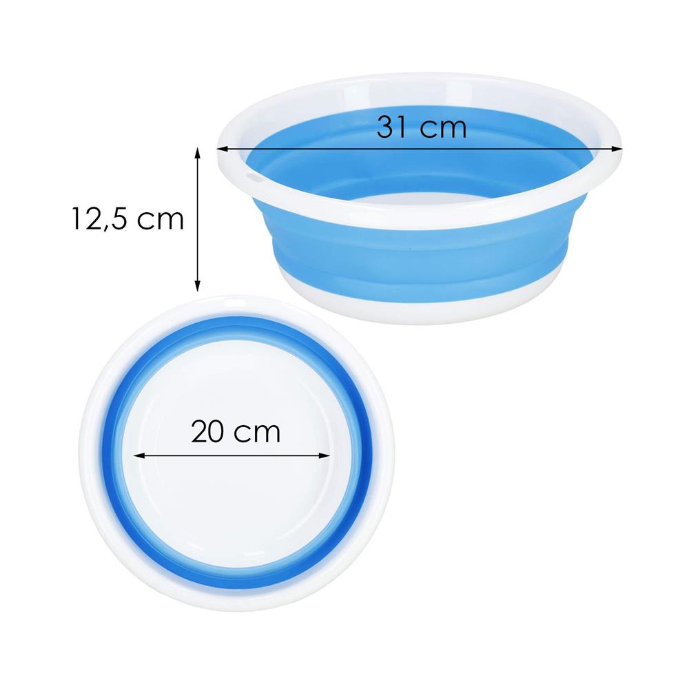 Lighean pliabil, rotund, din plastic si silicon, 31x13cm, 4.5litri, albastru