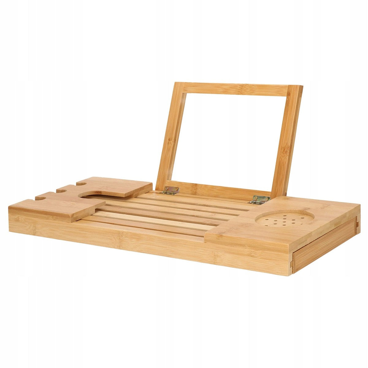 Raft cu tava pentru cada din bambus natural Sersimo 1023, extensibila, 50-93x15cm