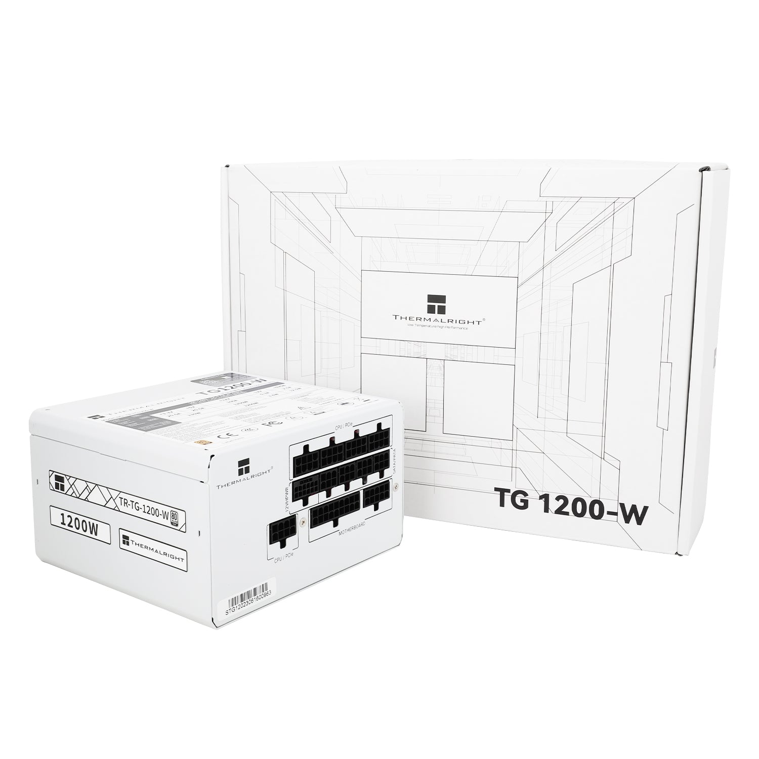 SURSA Thermalright "TR-TG 1200-W", 1200W, certificare 80 Plus Gold, modular, LLC, DC to DC, PCI-E GEN 5.0 ready, fan 120mm, alb, "TR-TG 1200-W"