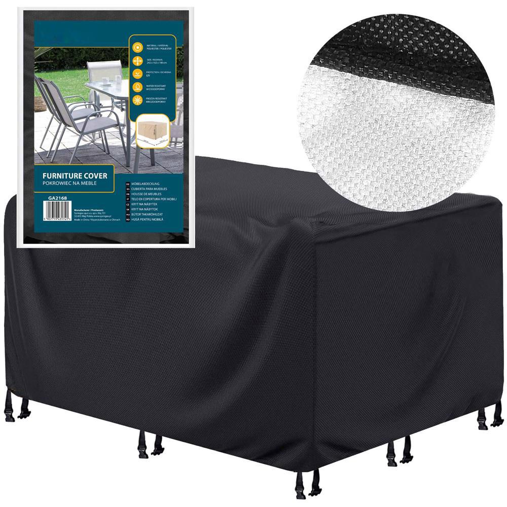 Husa mobilier gradina, impermeabila, cu protectie UV, 242x162x100cm, negru