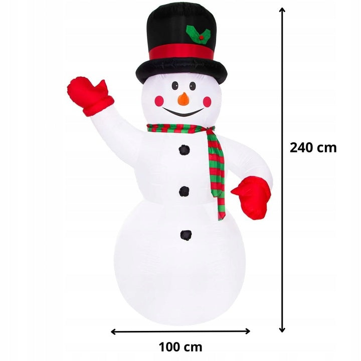 Figurina Craciun Om de Zapada, gonflabila, cu iluminare LED, umflare automata, 240cm