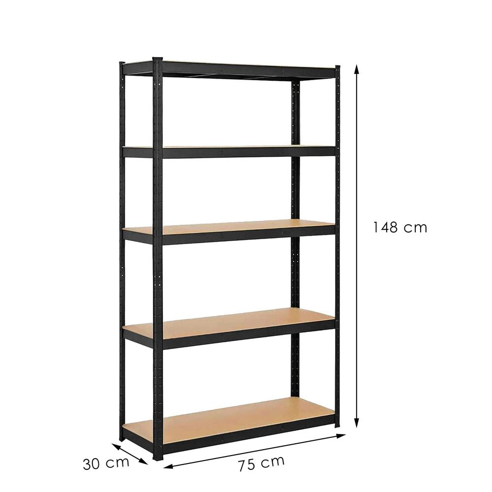 Raft cadru metalic modular pentru depozitare, 5 polite, 148x75x30cm, sarcina 875kg