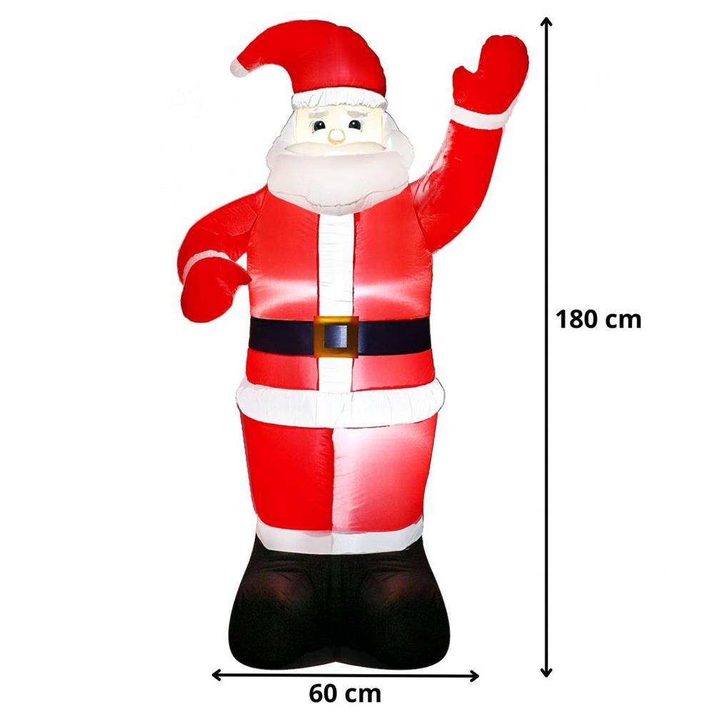 Figurina Mos Craciun, gonflabila, cu iluminare LED, umflare automata, 180cm - 18