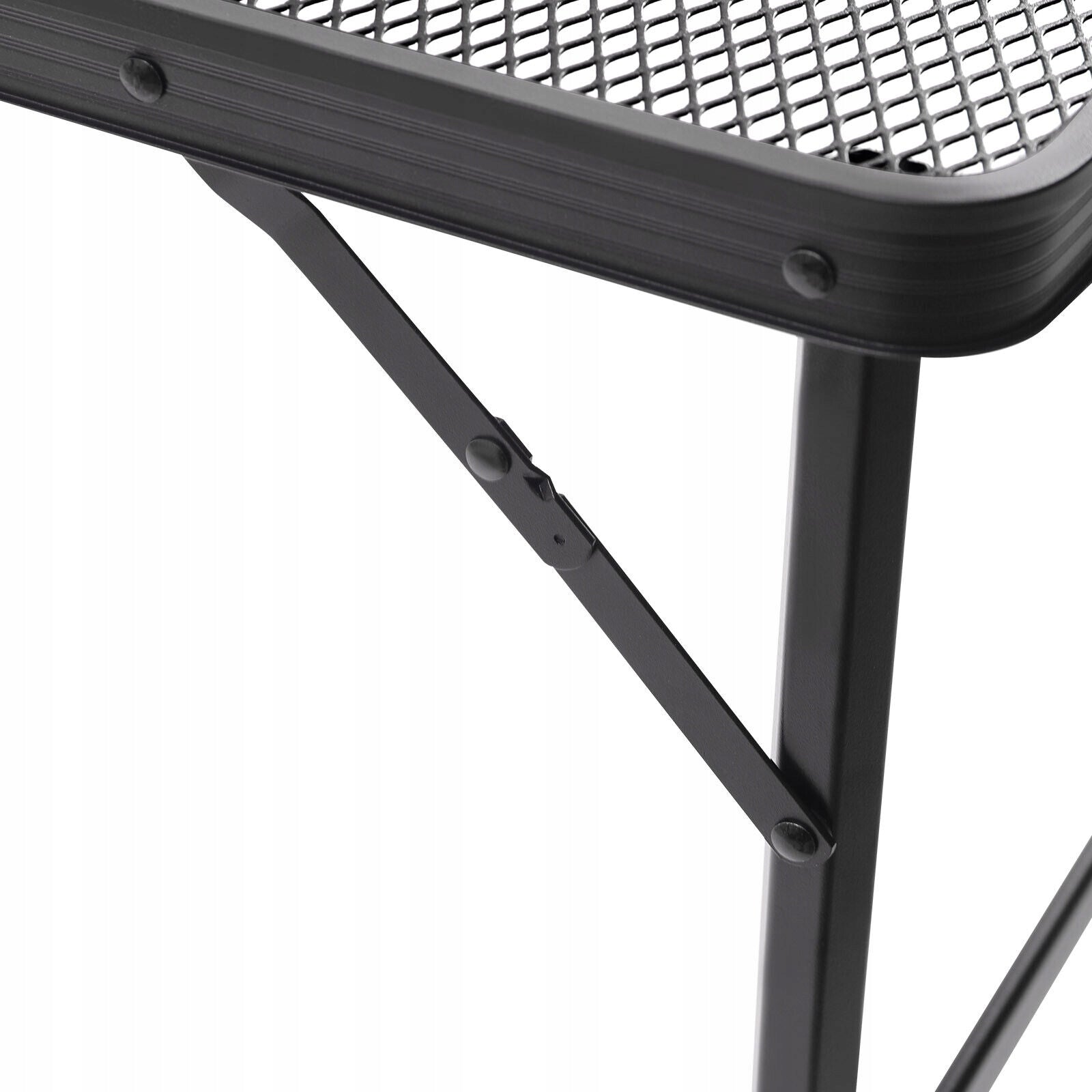 Masa pliabila metalica pentru gradina sau drumetie, 80x40x66cm, inaltime reglabila, neagra