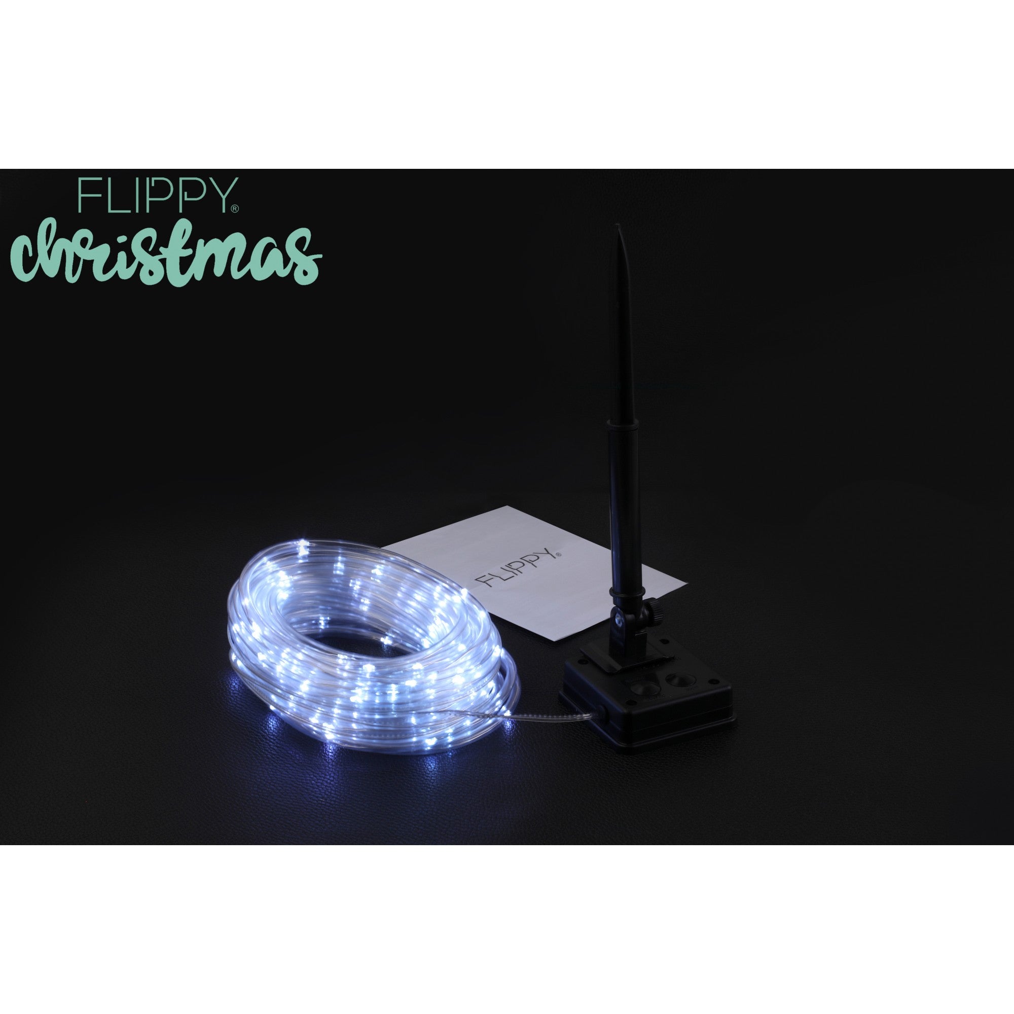 Instalatie luminoasa de Craciun tip furtun luminos, 100 LED-uri, 12 metri lungime, 8 programe, 2 metri prelungitor, sarma din cupru, incarcare solara, alb rece