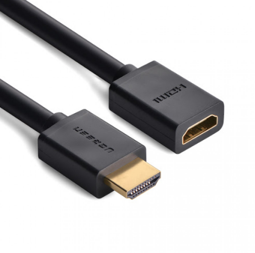 CABLU video prelungitor Ugreen, "HD107" HDMI (T) la HDMI (M), rezolutie maxima 4K UHD (3840 x 2160) la 60 Hz, conectori auriti, 3m, negru "10145" - 6957303811458