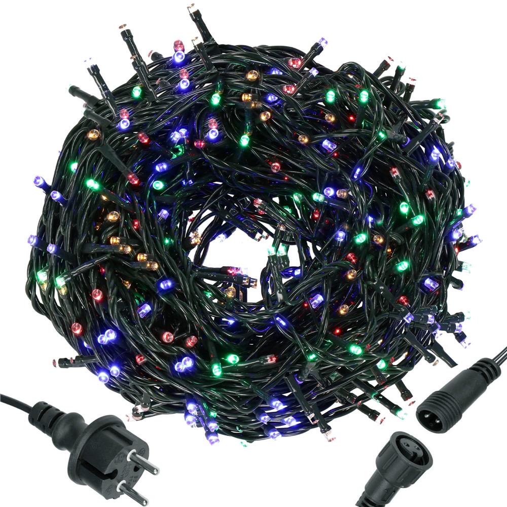 Instalatie lumini pentru bradul de Craciun, 31,5 metri, 500 LED-uri, multicolor