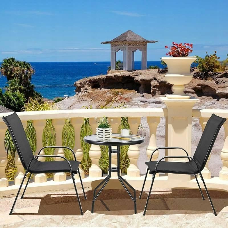 Set mobilier gradina Torino, 2 scaune, 1 masa, gri antracit