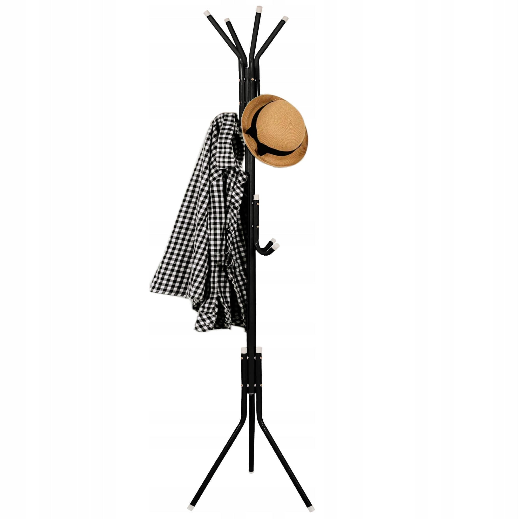 Cuier tip pom metalic Sersimo, 12 agatatoare, 177cm, negru