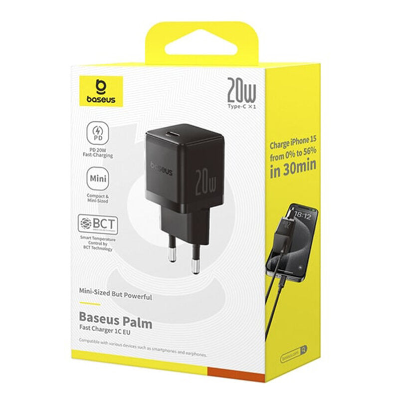 INCARCATOR retea Baseus Palm, Quick Charge 20W, 1 x USB Type-C, negru "P10111602113-00" - 6932172672935