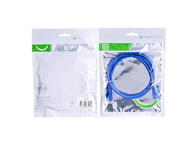 PATCH CORD UTP Ugreen Cat6, "NW102" fire din cupru, viteza maxima 1 Gbps, 2m, albastru "11202" - 6957303882021