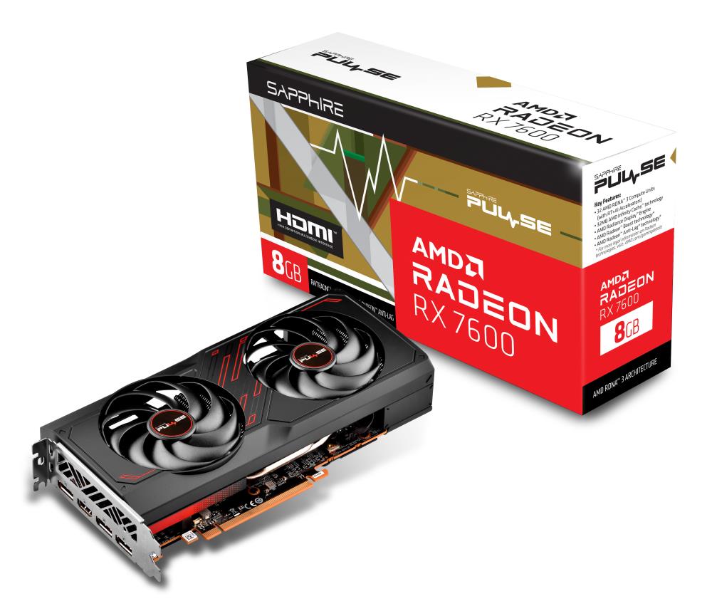 VGA PCIE8 RX7600 8GB GDDR6/PULSE 11324-01-20G SAPPHIRE "11324-01-20G"