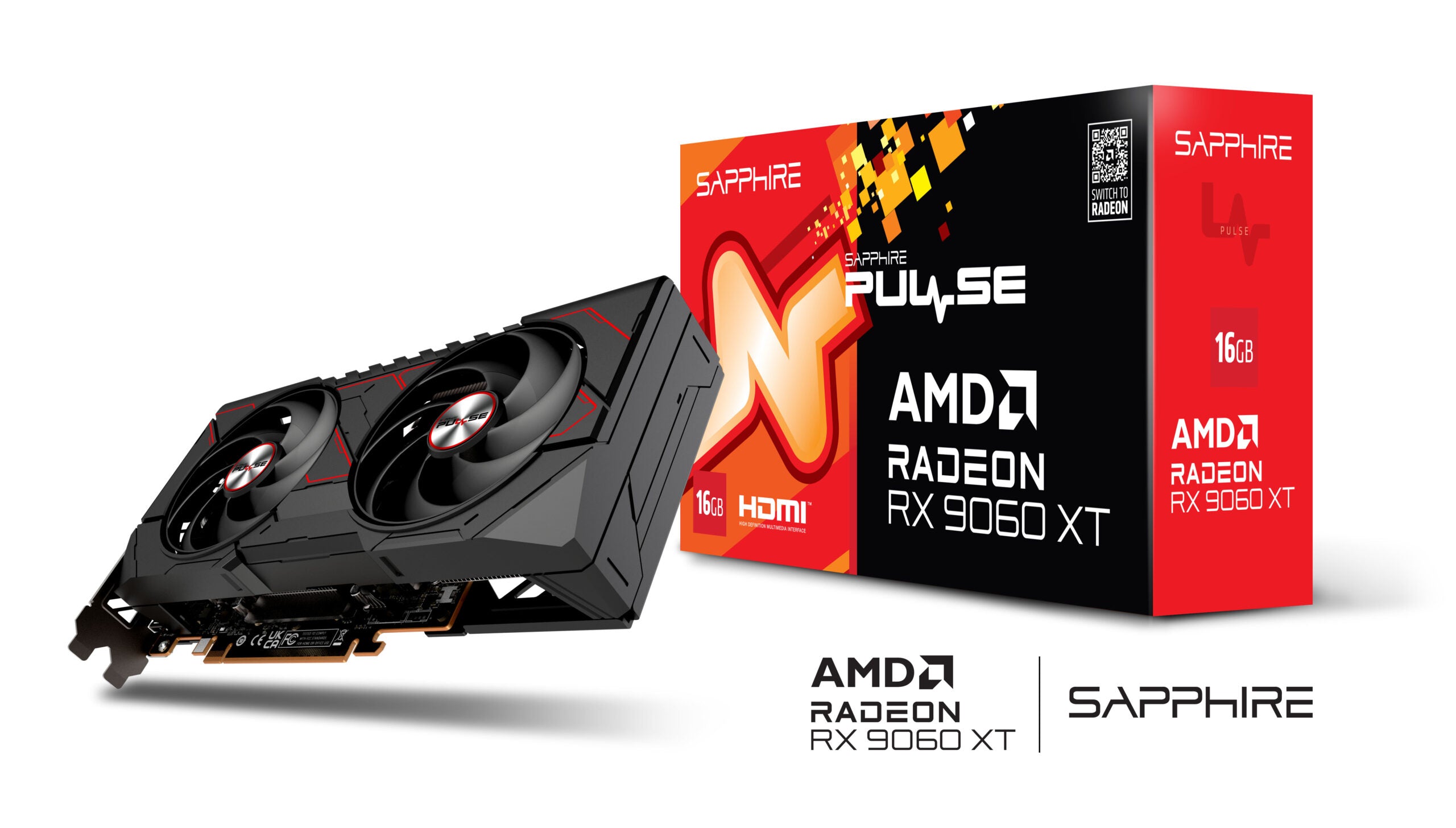 Placa video Sapphire "Pulse Radeon RX 9060 XT OC 16GB", 16GB GDDR6, 128 bit, PCI Express 5.0 x16, 1 x DisplayPort 2.1a, 2 x HDMI, racire activa 2 x fan, PSU recomandat 450W, "11350-03-20G"