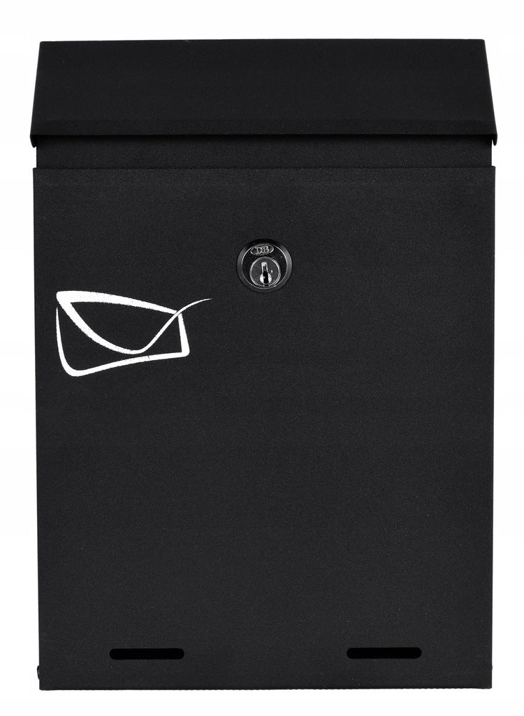 Cutie postala de exterior, pentru gard sau perete, din otel zincat, cu incuietoare, 26x6x19cm, gri inchis