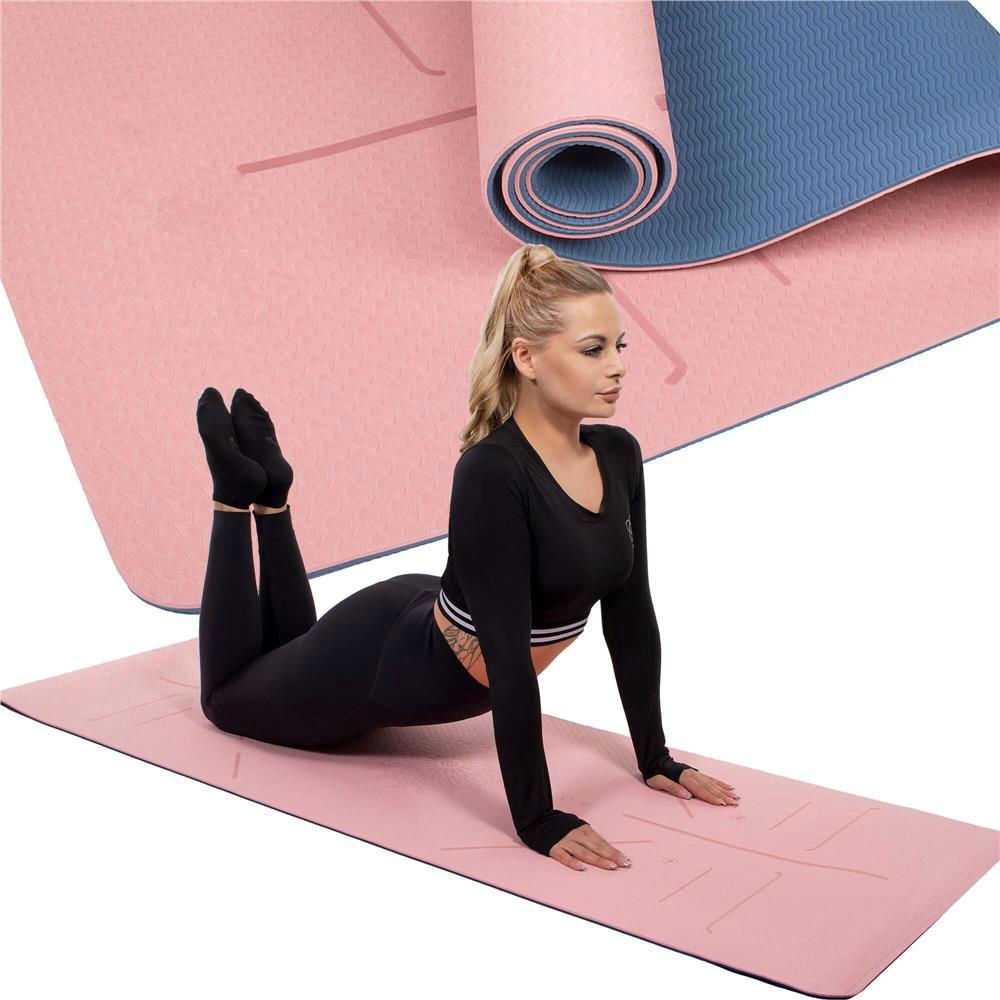 Saltea pentru antrenament, yoga, fitness, aerobic, pilates, exercitii la sol, 183x61cm, roz