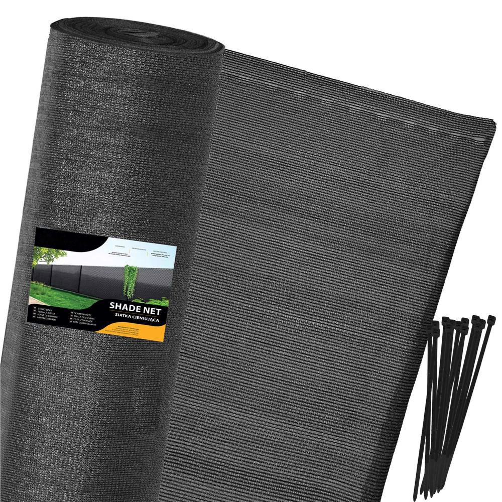 Plasa umbrire si intimitate pentru gard, 1.5m latime, 25m lungime, 185g densitate, gri