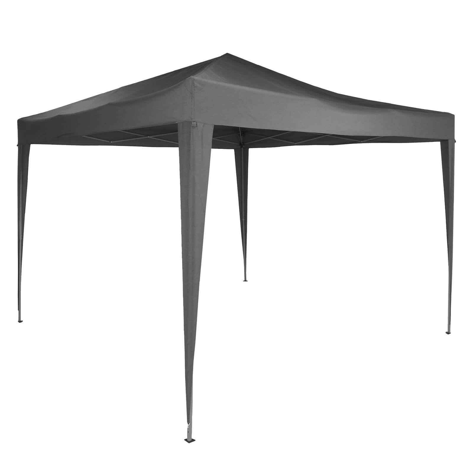 Cort pavilion de gradina pliabil, instalare automata pop-up, material textil oxford impermeabil, cu 4 pereti laterali, 300x300cm, gri