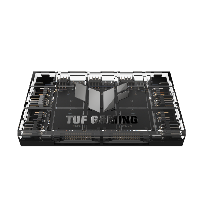 RESIGILAT | ASUS TUF Gaming ARGB PWM Fan Hub. Type: Fan controller, Product colour: Black, Fan connector: 4-pin. Width: 115 mm, Depth: 69 mm, Height: 17.7 mm ASUS
