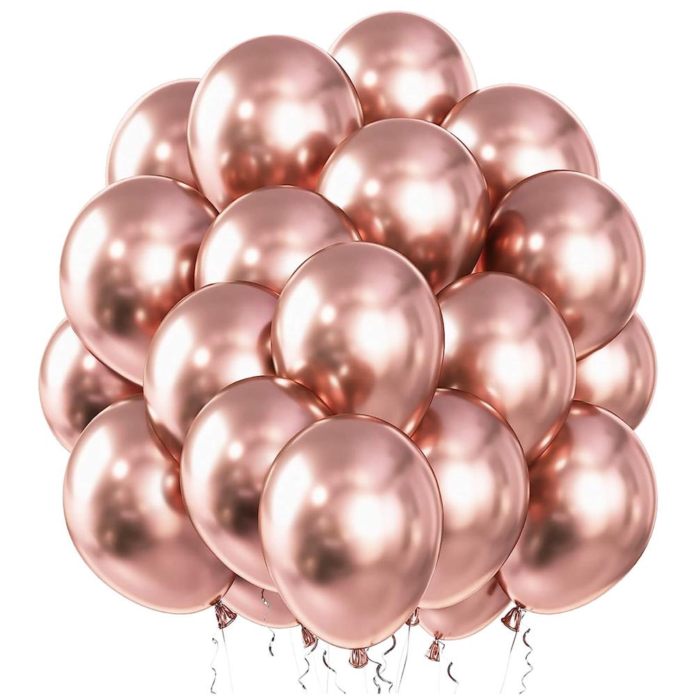 Set 100 baloane pentru petrecere, 40cm, roz metalic