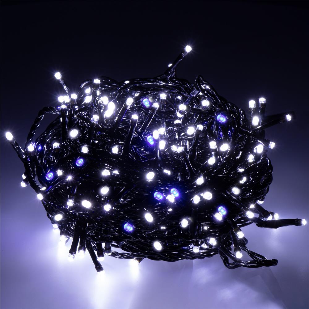 Ghirlanda luminoasa tip perdea Premium 300 LED-uri, 14,5m, 18Wati, interior/exterior, cu flash, alb rece