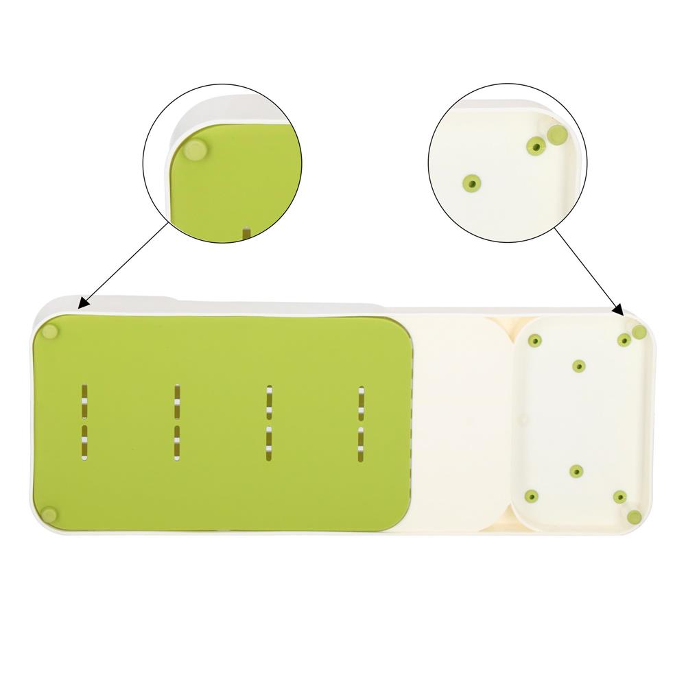 Organizator cutite pentru sertar, 9 compartimente, 40x14cm, alb