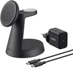 Statie incarcare wireless 3in1 Anker, MagSafe, telefon, ceas, casti, 1 x USB-C incarcare, negru, "B25M4G11" - 0194644206765