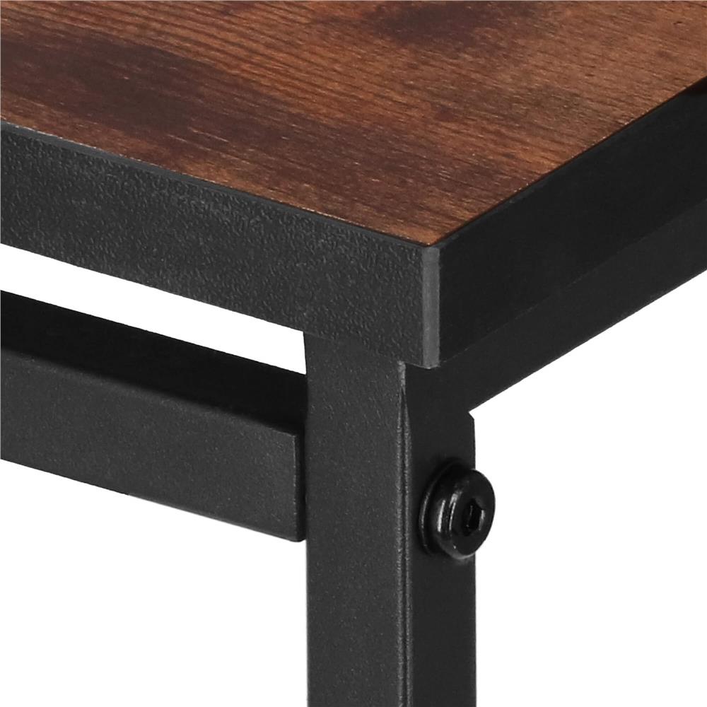 Set 2 mese pentru cafea, cadru otel, stil industrial, 50x50x52 cm si 45x45x47 cm, maro