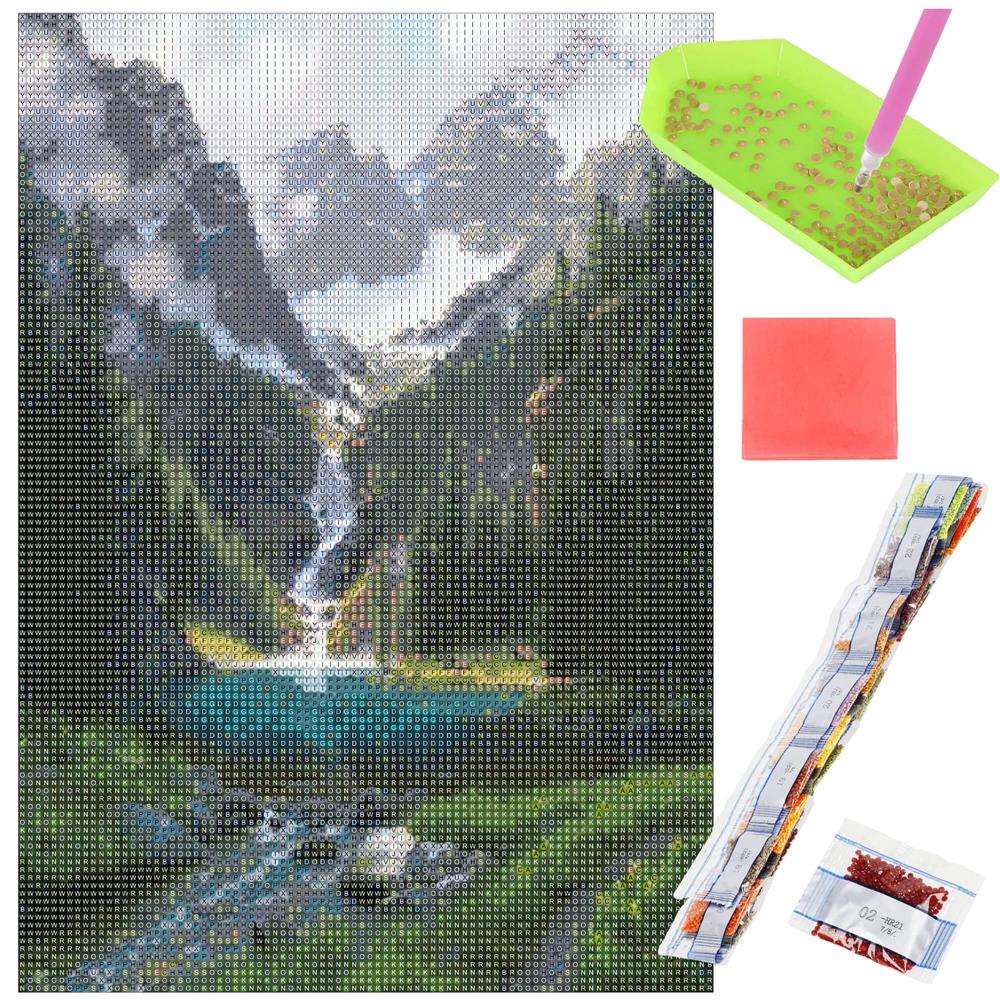 Set de broderie cu diamante 5D, 30x40cm, model Cascada - 21