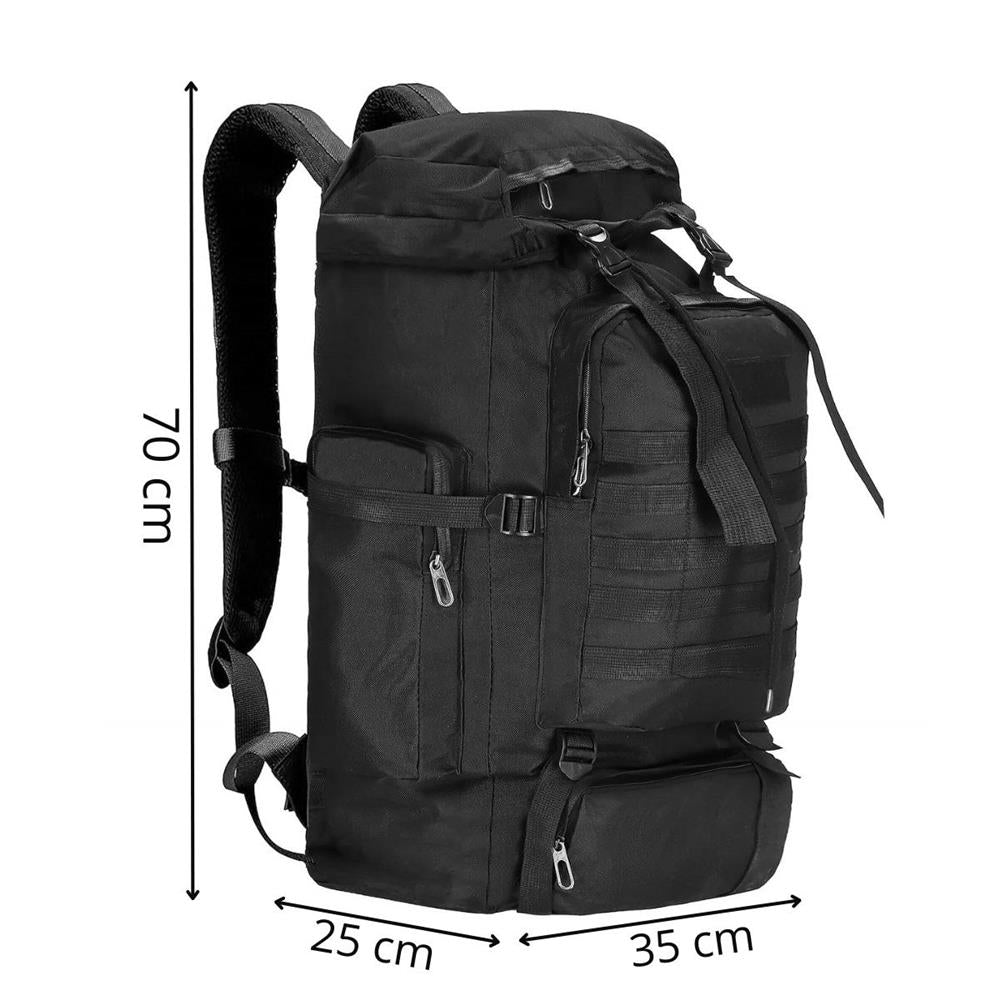 Rucsac drumetie de capacitate mare, 60L, compartimentat, hamuri reglabile, negru