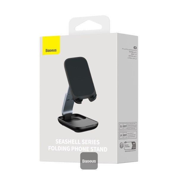 SUPORT Telefon Baseus Seashell Series Folding, pt. SmartPhone, pentru birou, negru "B10551500111-00" - 6932172630188