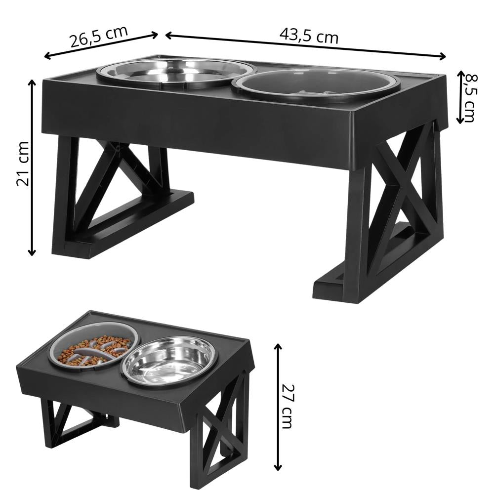 Set 2 boluri cu stand, pentru catei, inaltime si unghi reglabile, 2 x 21 cm - 17