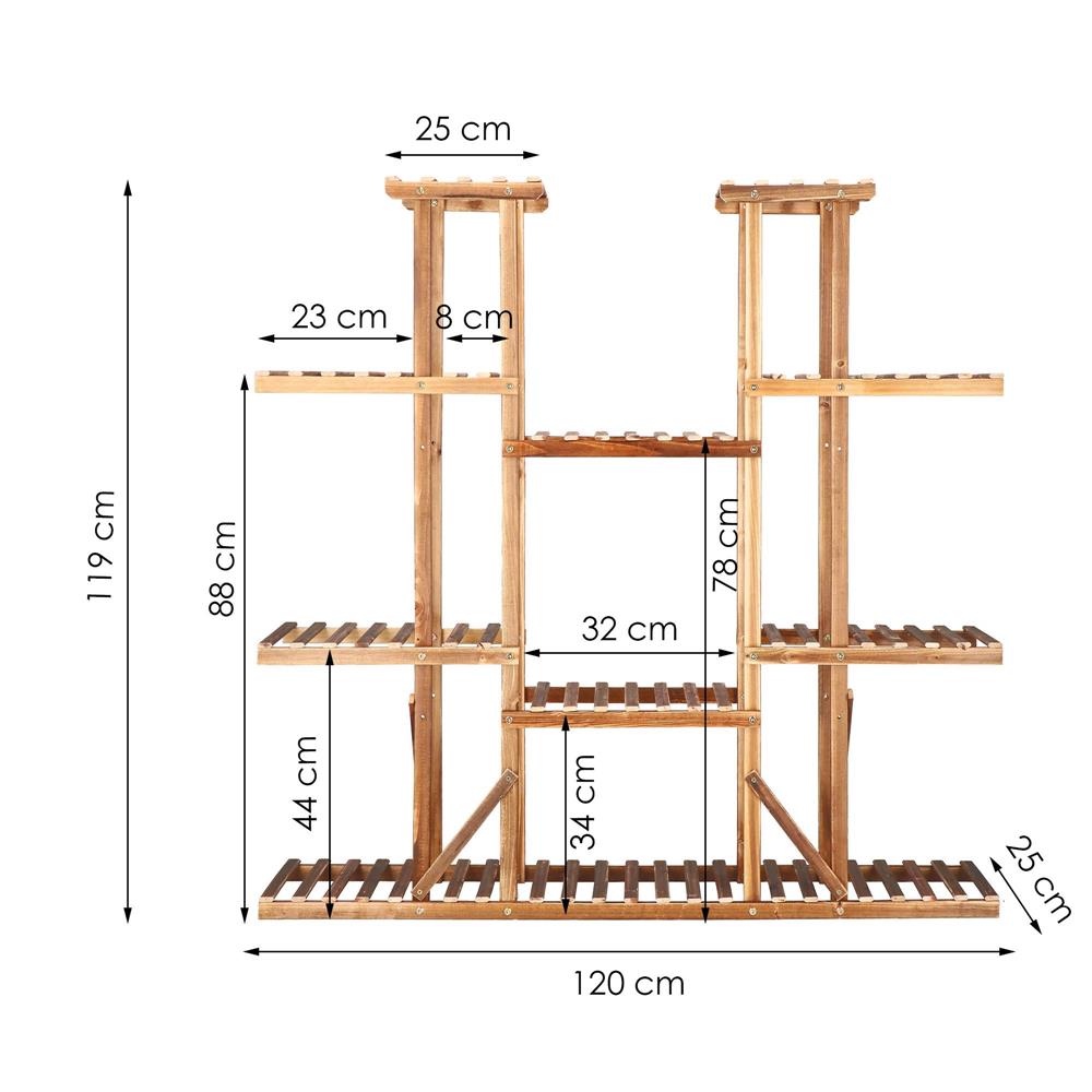 Stand de flori din lemn cu 15 etajere suport GA200, 119x120cm