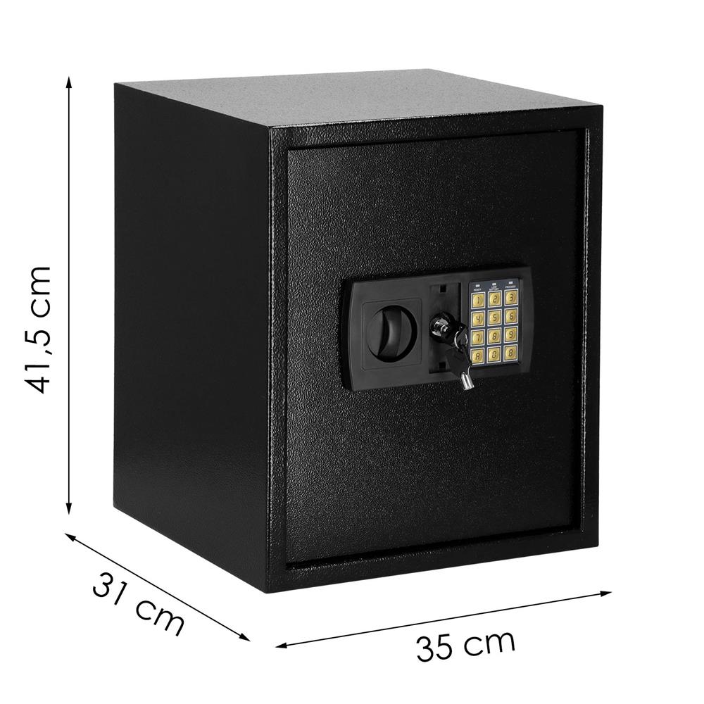 Seif electronic standard cu cifru si cheie, 415x350x310 mm, negru