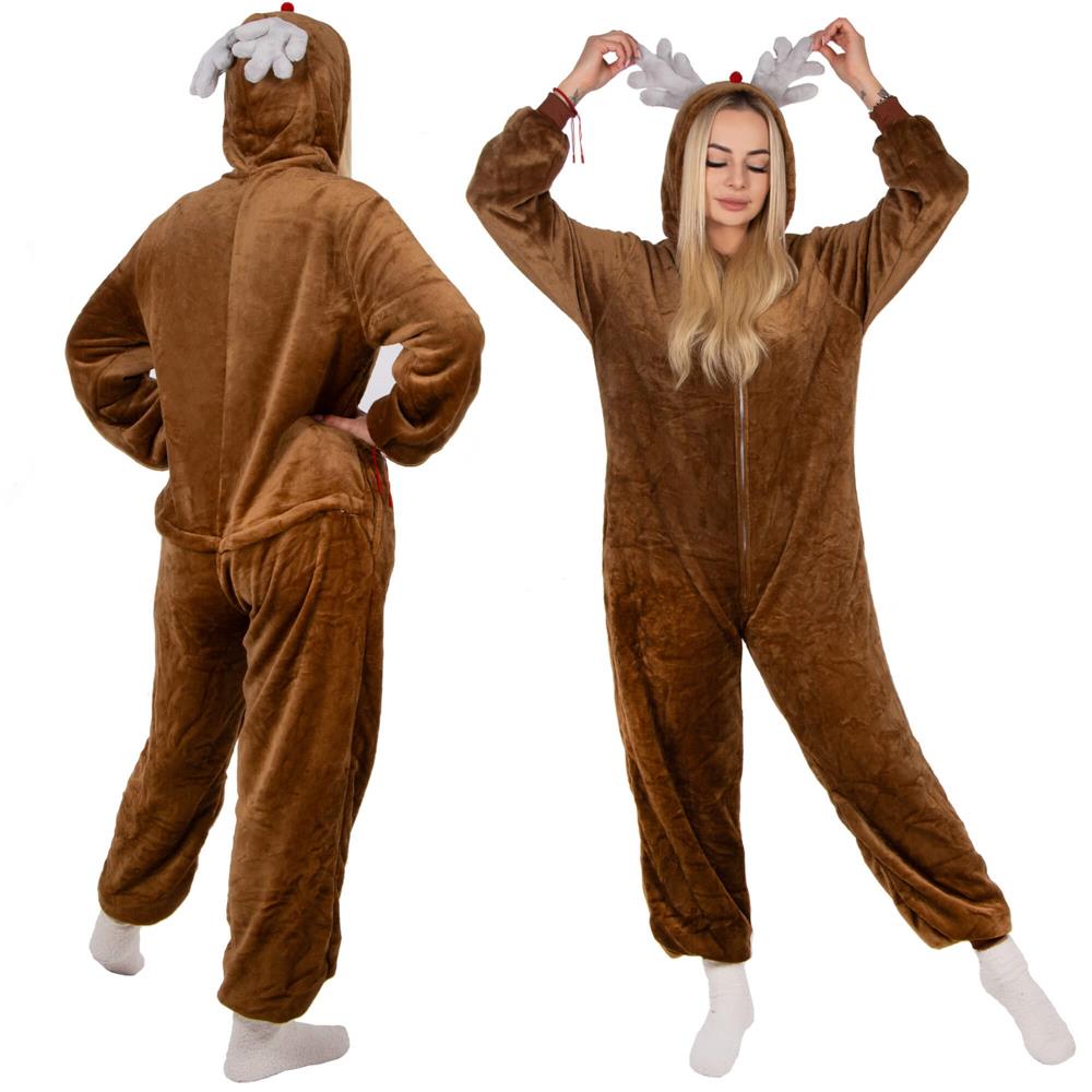 Pijama tip salopeta pentru adulti, model Ren, marime S