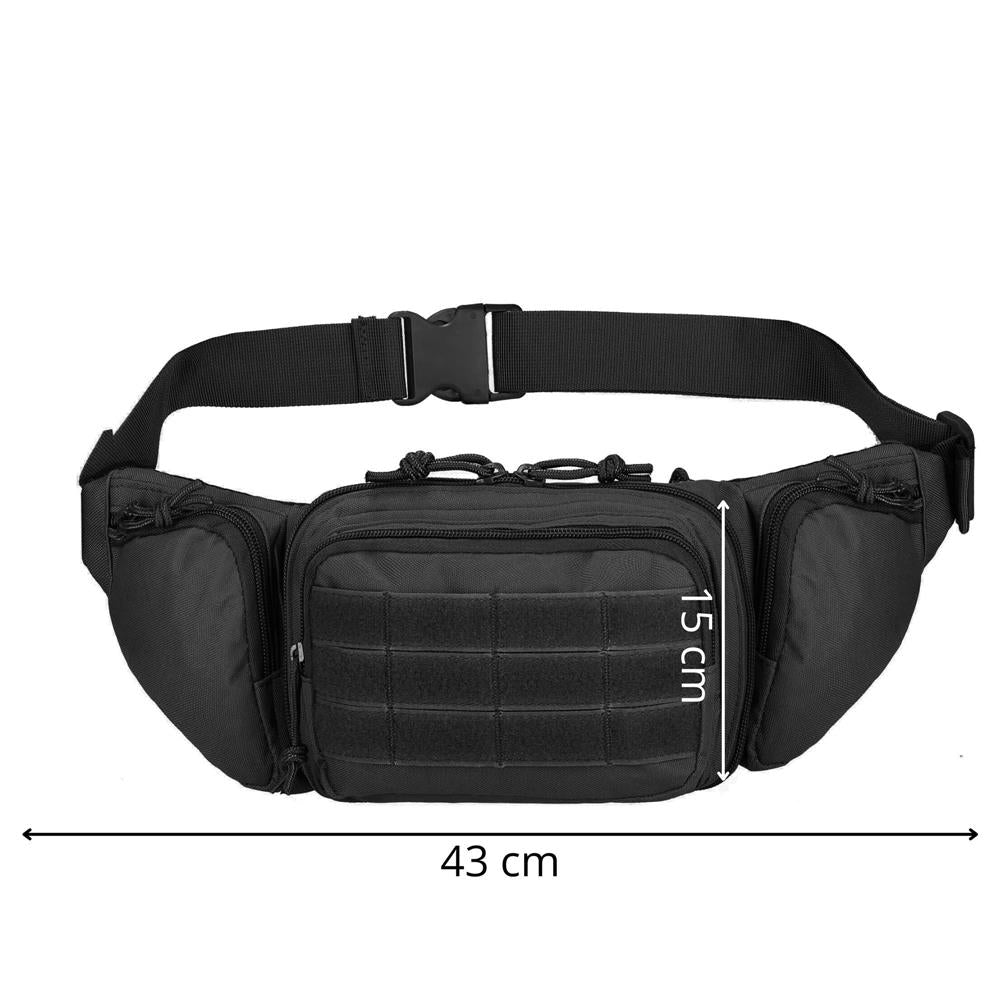 Borseta incapatoare pentru umar sau brau, impermeabila, unisex, 43x15cm, negru